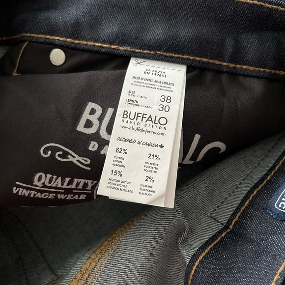 NWT - Buffalo David Bitton Slim Ash Men’s Jeans in Rinsed Indigo - Size 38/30 - Picture 6 of 10